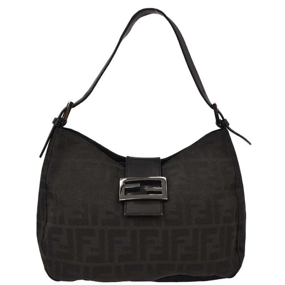 Fendi Black Canvas Zucca Handbag - Picture 1 of 10